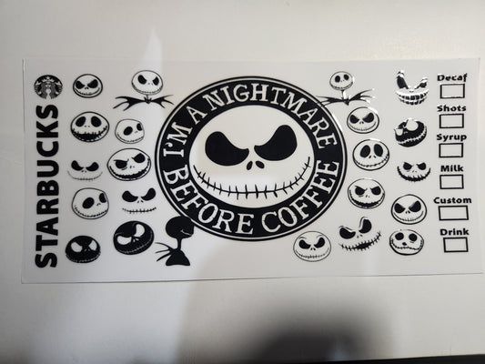 Nightmare Before Coffee Black and White