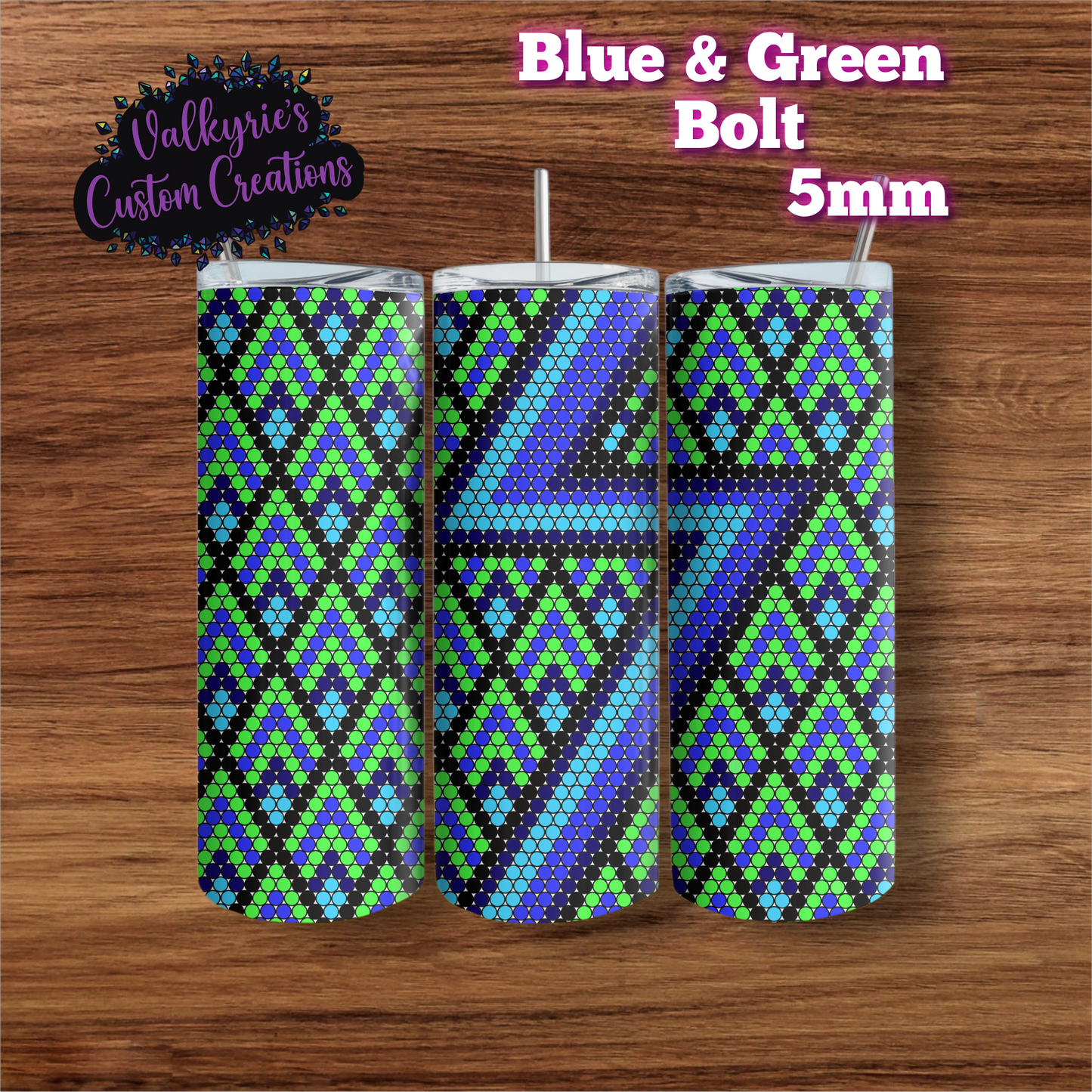 Blue & Green Bolt 5mm