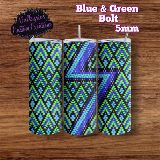 Blue & Green Bolt 5mm