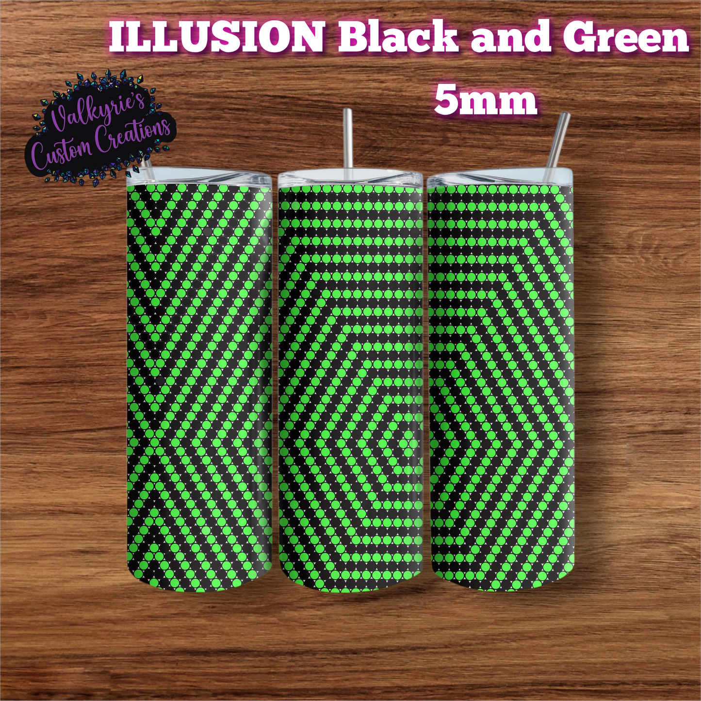 Illusion Black & Green 5mm.