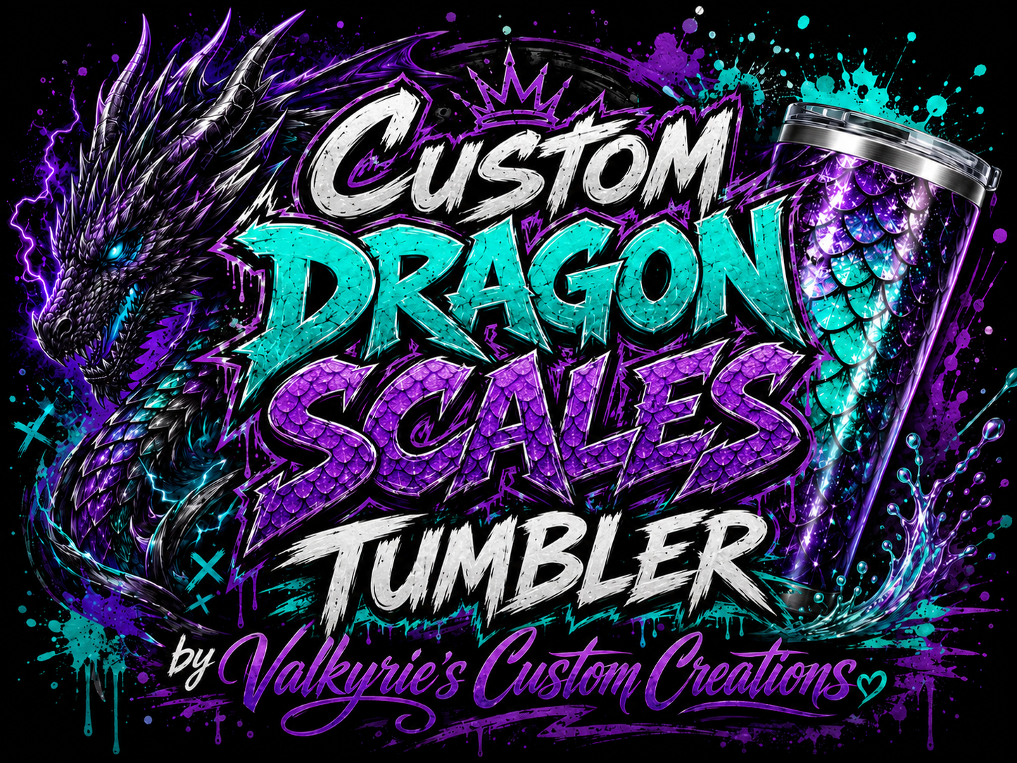 Custom Dragon Scales Epoxy Tumbler 20oz